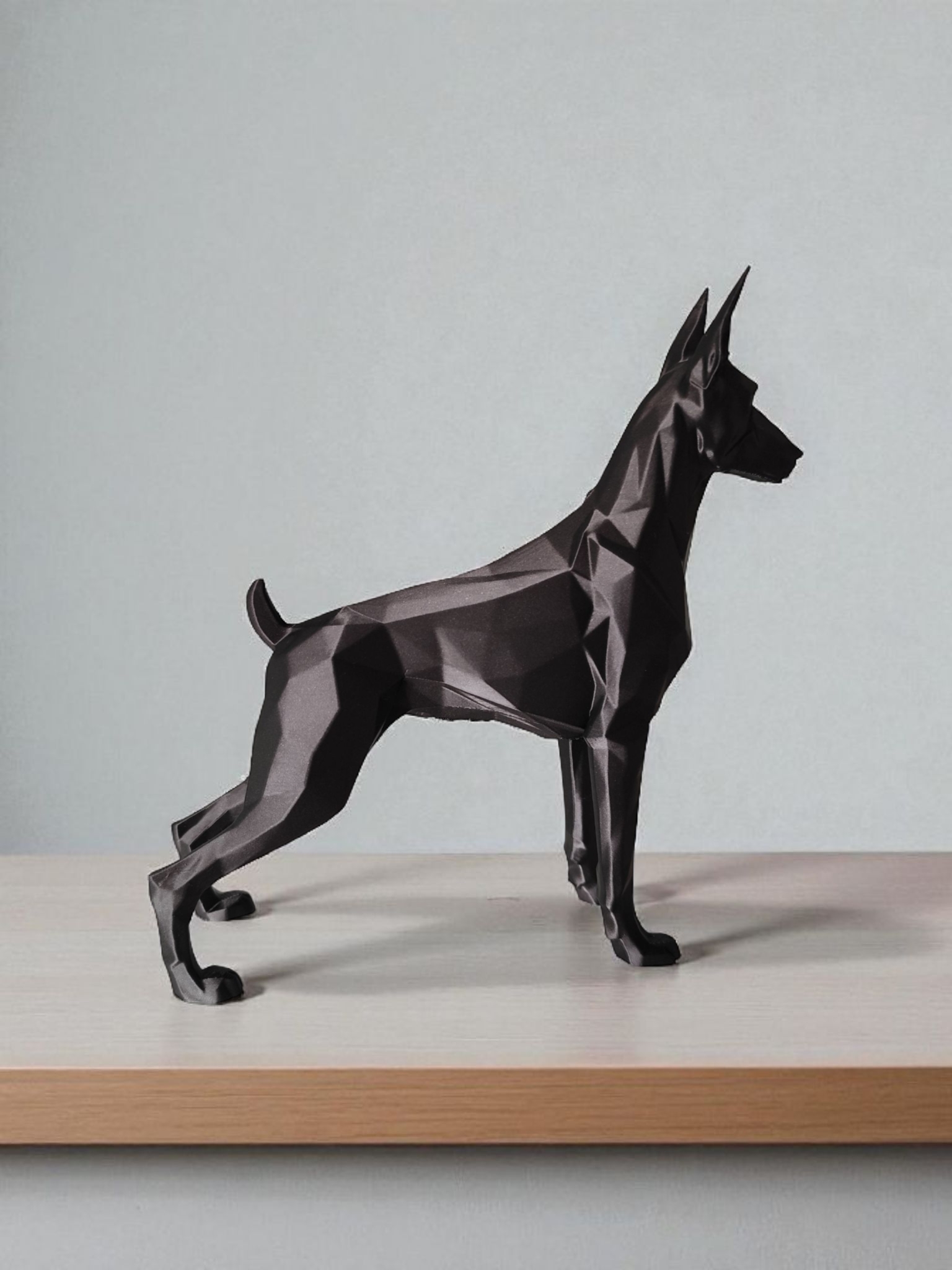 Guarding Low Poly Dobermann - Detail View